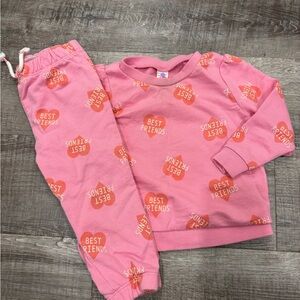 Joe Fresh Pink and Red 'Best Friends' Jogger Set